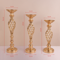 Supports de fleurs artificielles en métal doré pour centre de table de mariage, très demandés par ANNIELU, pour la décoration de mariage
