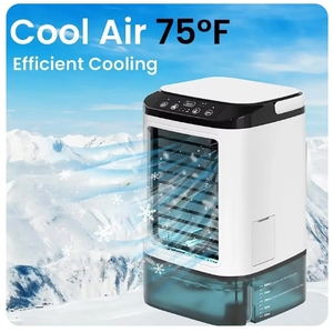 Moderno Aire Acondicionado Portátil Seguro, Ventilador de Escritorio con Doble Pulverización, Atomización Ultrasónica, 3 Velocidades, Silencioso, Enfriador de Aire, Luz Nocturna Eléctrica - Product Image 2