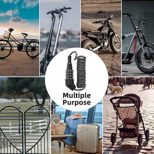 Lucchetto per bicicletta ripristinabile con combinazione nera ad alta sicurezza per la sicurezza - Product Image 6