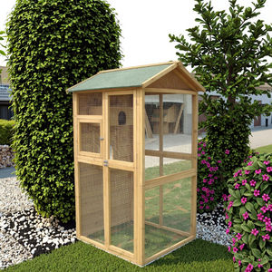 SDB001 Shunda Çevre Dostu El Yapımı Ahşap Kuş Kafesi Baskılı Desenli Dış Mekan Kullanımı İçin - Product Image 1