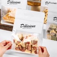 Sac en plastique blanc de qualité alimentaire avec fermeture éclair auto-scellante pour pain, snacks, bonbons et pâtisseries