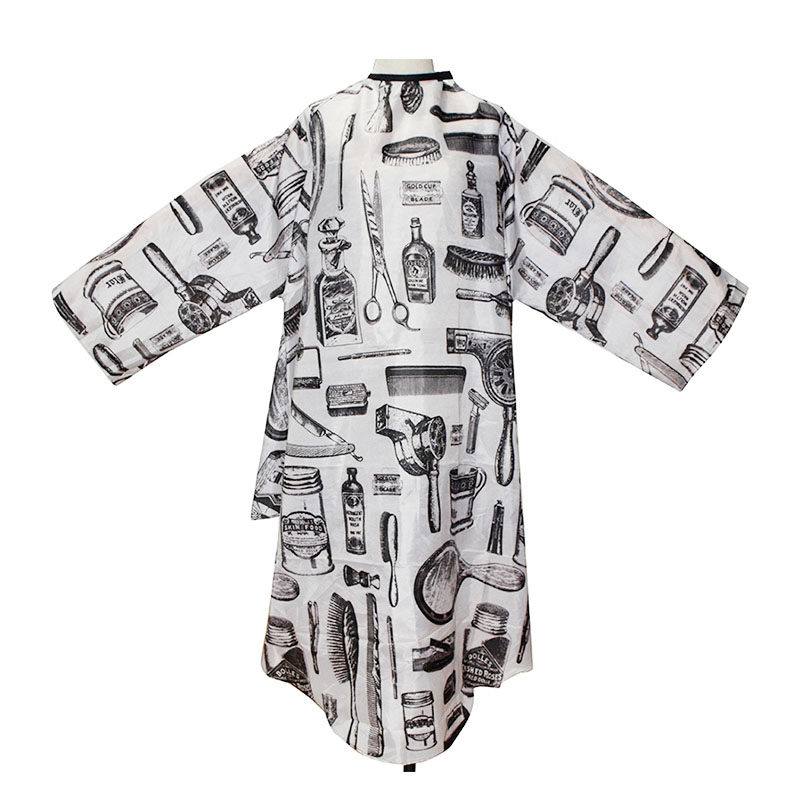 Высококачественный водонепроницаемый пластиковый полиэфирный модный салонный парикмахерский фартук с индивидуальным принтом, накидка для парикмахерской