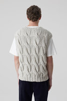 Gilet en tricot sans manches pour homme, style preppy, en laine, couleur unie, tricoté à la main, vintage, col en V