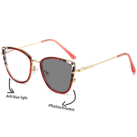 Monture optique tendance pour femme, légère et durable, avec verres photochromiques anti-lumière bleue transparents – Meilleures ventes