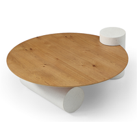 Table basse et table d'appoint modernes haut de gamme en placage de chêne sauvage – Légères et faciles à assembler – Meubles de salon