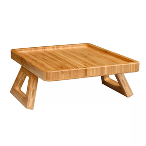 Reposabrazos de café de bambú de madera con Clip ajustable para el hogar, estante para Reposabrazos de sofá, bandejas de mesa cuadradas para sofás anchos - Product Image 2