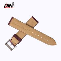 Bracelet de montre intelligente de haute qualité, élégant, en cuir de lézard de 12 mm, rembourré, avec boucle à ardillon remplaçable en acier inoxydable, logo personnalisé