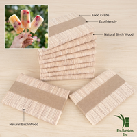 Bâtonnets de crème glacée en bois jetables personnalisés, bâtonnets de sucettes glacées en bois de bouleau lisse, fournisseur en gros