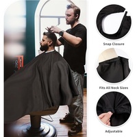 Cape de coiffure imperméable en polyester avec logo personnalisé pour adultes et enfants, tablier de barbier antistatique, clip métallique réglable pour capes à cheveux