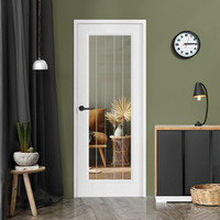 Porte d'entrée moderne en bois avec élément en verre pour applications intérieures et projets commerciaux