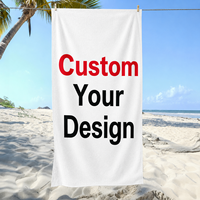 Serviette de plage en microfibre personnalisée avec logo d'usine, impression sans décoloration, serviette de bain, vente directe d'usine, cadeau personnalisé unique