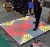 Piste de danse LED interactive sans fil magnétique à LED matriciel pour mariage et fête, avec effet de poursuite de code-barres, blanc chaud