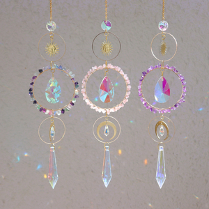 Promotion : Attrape-soleil pour fenêtre, Prisme de cristal lune et soleil, Prisme arc-en-ciel à suspendre pour voiture - Product Image 1