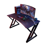G5 RGB Bureau de jeu à hauteur réglable Design moderne avec LED et matériau de surface en MDF pour la maison, le bureau et la salle de jeux Ergonomique