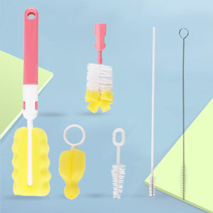 Yobebaby-Juego de 6 cepillos de limpieza para biberones, esponja de pp, cepillo para pajita y tetina, modelo 8010 - Product Image 4