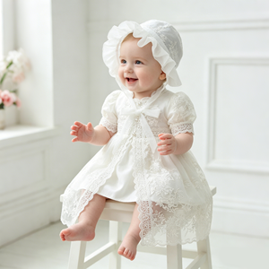 white christmas dresses Teter Warm Floral Lace Flutter Sleeve Christening Dress