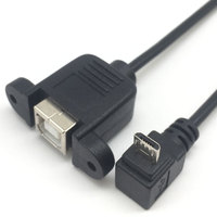 Kabel USB Mikro Sudut Bawah ke Kabel USB Tipe B Dengan Sekrup Pengunci