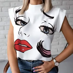 2023 Women's Plus Size Tops Lip Print Ladies New Design T Shirt Women's T shirt