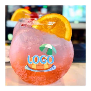Gobelet de fête en plastique en forme de bassin à poissons 40oz avec paille et couvercle, réutilisable pour événements, logo personnalisé, vente en gros - Product Image 4