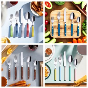 Fabricant WUJO Logo personnalisé Contact alimentaire <span class=keywords><strong>Couverts</strong></span> en plastique en acier inoxydable écologiques pour enfants pour cadeaux promotionnels - Product Image 3