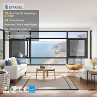 Fenêtre à battant latéral moderne en alliage d'aluminium avec option de verre trempé fixe, certifiée Energy Star, pour usage en villa