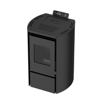 Poêle à granulés moderne PEC-R 6KW, installation facile, chauffage efficace, économie d'énergie, foyer à biomasse, acier, salon, intérieur