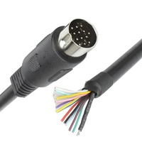 Cable estañado con escudo personalizado, extremo abierto, 24AWG, 26AWG, 13 Pines, enchufe de Din Cable, aviador para micrófono, Monitor, reproductor de DVD, Cables de PVC de 16 pies