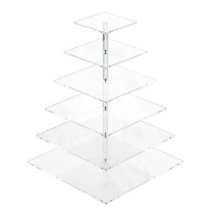 Cupcake Đứng Acrylic Chủ 6 Tầng Vuông Acrylic Bánh Đứng - Product Image 1