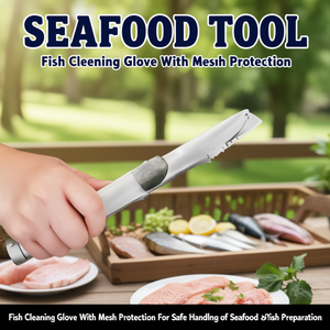 Guanto per la pulizia del pesce con protezione in rete per la manipolazione sicura di frutti di mare e la preparazione del pesce - Product Image 3