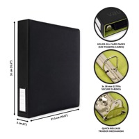 Porte-cartes de crédit ultra-fin MIO en métal à 9 pochettes et classeur à feuilles mobiles - 540 feuilles en cuir PU