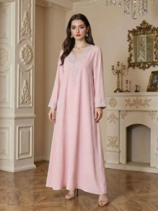 Caftán Musulmán para Eid Ramadán, Abaya <span class=keywords><strong>de</strong></span> Poliéster <span class=keywords><strong>de</strong></span> Manga Larga, Vestido Largo Elegante, Ropa <span class=keywords><strong>de</strong></span> Oriente Medio, Vestimenta Árabe para Mujer - Product Image 6
