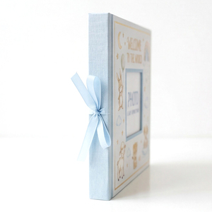 Libro de Recuerdos de Bebé de Lino de Lujo, Tapa Dura, Diario del Primer Año, Libro de Hitos Estético con Acuarelas, Álbum de Fotos de Recuerdo <span class=keywords><strong>para</strong></span> Recién Nacidos, Dorado - Product Image 3