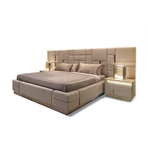 Cadre de lit king size luxe, cadre de lit queen, ensemble de meubles de chambre luxe lit king size classique