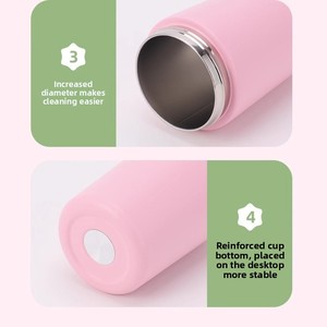 Offre Spéciale – Gobelet Isotherme pour Enfants 12oz, Mini Tasse en Acier Inoxydable 304 avec Paille en Silicone, Nouveau Style, pour Café et Jus - Product Image 3