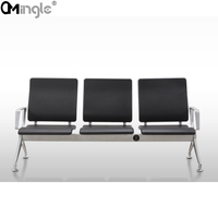 Chaise d'attente en aluminium PU, prix d'usine, siège d'aéroport, hôpital, clinique, banc de salle d'attente avec chargeur d'alimentation USB