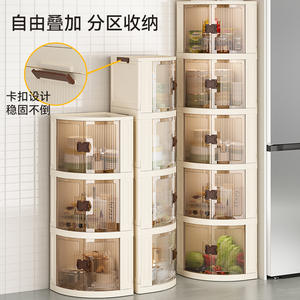 Gabinete de Almacenamiento Esquinero, Forma Triangular, Resistente, Independiente, para Cocina, Baño, Sala de Estar, Uso en Pared o Lateral - Product Image 2