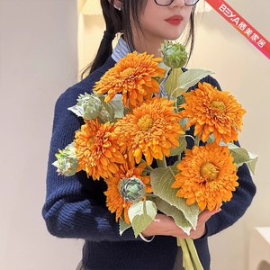 Arreglo de flores artificiales de girasol, flores de seda impermeables, estilo moderno para decoración del hogar, accesorios para bodas - Product Image 5