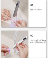 Lampe de bureau OEM en demi-lune pour ongles Gel Nail Art Stickers Lampe à led Lampe à ongles rechargeable Portable sans fil