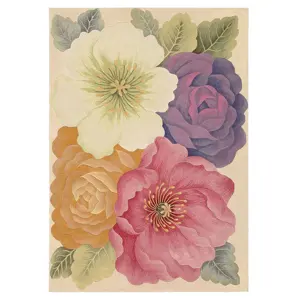 Floral Design Home Decorative Rug Durable Hand Tufted Carved Carpets and Rugs