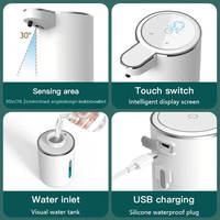 Distributeur de savon automatique HLK rechargeable en ABS Distributeur de mousse liquide sans contact pour les mains Machine pour les salles de bains d'hôtel