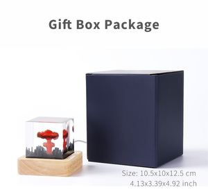 Creative Gift Square Modern Resin Atomic Bomb Lamp 3D Mushroom Cloud Warm White LED Night <strong>Light</strong> for Bedroom <strong>Table</strong> Decor - Product Image 6