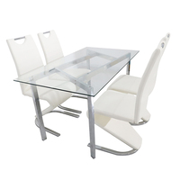 Vente chaude Meubles De Maison Comedor 4 Sillas table À Manger Moderne Simple Cuisine Miroir En Verre Table À Manger Ensemble Avec 4 Ou 6 Chaises