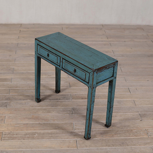 Mesa <span class=keywords><strong>Consola</strong></span> de Madera Maciza de Reproducción Vintage <span class=keywords><strong>con</strong></span> <span class=keywords><strong>Cajones</strong></span> Pintados, Muebles Rústicos para Sala de Estar para Uso Doméstico - Product Image 2