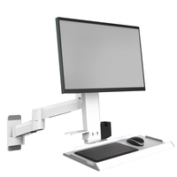Meisonic Plateau de clavier multifonctionnel LED T8-MA02KB Solution de montage de moniteur en alliage d'aluminium de haute qualité VESA à 90 degrés
