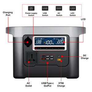 Công suất lớn năng lượng mặt trời năng lượng LiFePO4 pin 600W 1000W 3000W Trạm điện cầm tay - Product Image 4