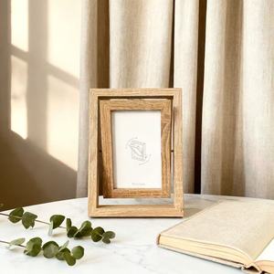 Ofis masası dekorasyon için Roated koyu ceviz ahşap masa fotoğraf çerçevesi - Product Image 5