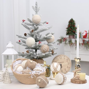 Wholesale 8CM Cotton Linen Rope Foam Christmas Ball <b>Tree</b> <b>Ornaments</b> for Xmas <b>Tree</b> <b>Ornament</b> Hanging Decoration - Product Image 3