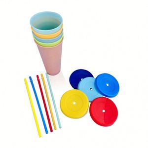 Vaso Frío de PP de 16oz (480ml) Mini con Tapa y Pajita, con Función de Cambio de Color para Agua Hirviendo - Product Image 4