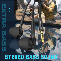 Earphone Kabel 3.5mm Terlaris, Headset Gaming In-ear Dengan Mikrofon dan Kontrol Volume untuk Ponsel