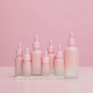 Flacons compte-gouttes en verre rose mat de luxe Offre Spéciale forme de cylindre 5ml 100ml emballage de crème de sérum liquide vide pour huiles essentielles - Product Image 5